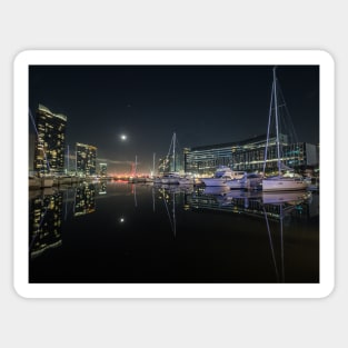 The Docklands at Night Sticker